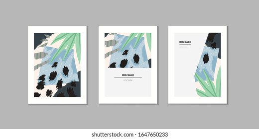 С reative universelle Kundenkarten-Kollektion. Handgezeichnetes Pinselmuster. Trendy Muster für Poster, Banner, Karten, Cover, Einladung, Plakat, Broschüre, Flyer. Texturen der Vektorillustration, Vorlagen für Werbung