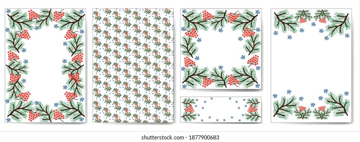 Universal artistic templates. Merry Christmas and New Year Corporate Holiday cards and invitations. Vector illustration.