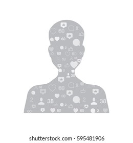 Universal avatar picture with pattern for social profile. Flat vector illustration EPS 10