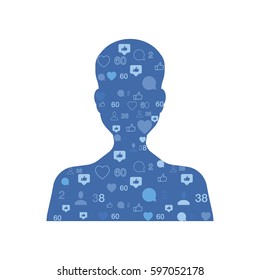 Universal avatar picture with pattern for social profile. Flat vector illustration EPS 10