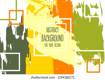 Universal background. Abstract background for your design. Colorful elements. Cover, flyer, banner, web, print. Acrylic paints, brushes, blots, geometric shape. Wallpaper
