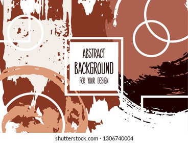 Universal background. Abstract background for your design. Colorful elements. Cover, flyer, banner, web, print. Acrylic paints, brushes, blots, geometric. Wallpaper