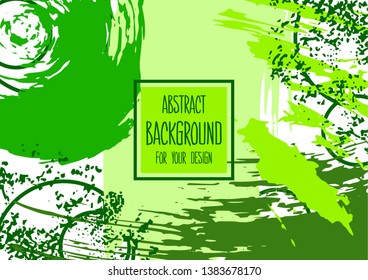 Universal background. Abstract background for your design. Cover, flyer, banner, web, print. Colorful elements. Acrylic paints, brushes, blots, geometric. Creative
