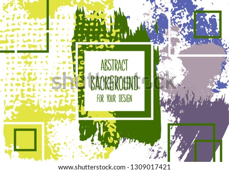 Universal background. Abstract background for your design. Colorful elements. Cover, flyer, banner, web, print. Acrylic paints, brushes, blots, geometric shapes. Creative