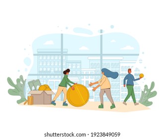 Universal Basic Income. Insurance Unemployment Benefits. Unconditional Guarantee. Living Stipend. Governmental Public Program For A Periodic Payment To People. Vector Flat Illustration.