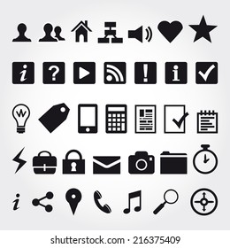 Universal basic set. Icons for web and mobile.