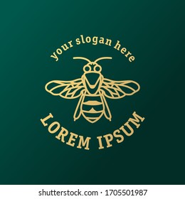 Universal bee logo. Bee icon. Line logo design. Branding.