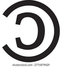 Universal black copyright symbol representing intellectual property rights