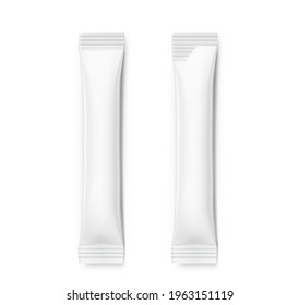 Universal black packaging stick mockups. Vector illustration isolated on white background, ready and simple to use for your design.