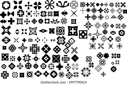 
Iconos vectores geométricos universales en blanco y negro aislados para diseño gráfico