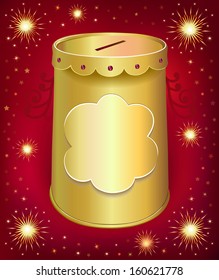 Universal blank holiday moneybox tin can  template isolated red joy background  Created in Adobe Illustrator  Image contains transparencies  gradient meshes   blends  EPS 10 
