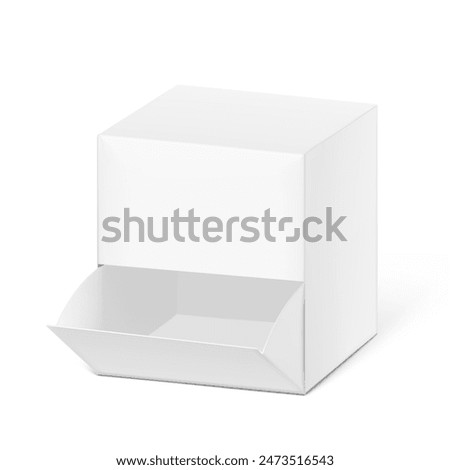 Universal blank opened cardboard box. Vector illustration isolated on white background. Can be use for template your design, presentation. EPS10.
