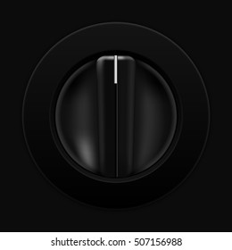 Universal blank selector. Car dashboard black switch. Vector illustration