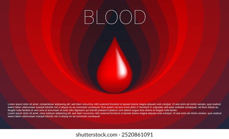 Diseño de concepto de sangre universal utilizable para una campaña de cáncer de sangre o concienciación sobre la donación de sangre mes después, Ilustración vectorial.