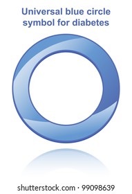 Universal blue circle symbol for diabetes. Vector illustration.