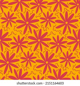 Universal bright seamless flower pattern. Colorful texture for print and interior decor.