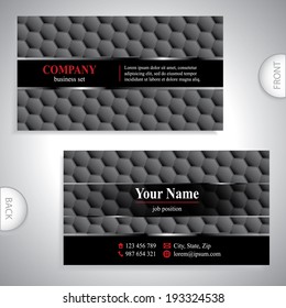 Universal Business Card - Honeycomb Pattern - Science Research - DNA And RNA - Medical Equipment - Laboratory Label - Corporate Identity Template - Stock Vector