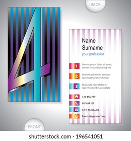 Universal business card with initials 4 - company presentations - stock vector