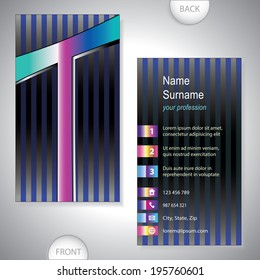 Universal business card with initials T - company presentations - stock vector