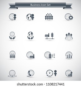 Universal business icons set. Vector.