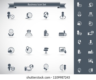 Universal business icons set. Vector.