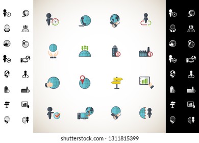 Universal business icons set. Vector.