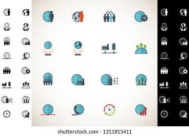 Universal business icons set. Vector.