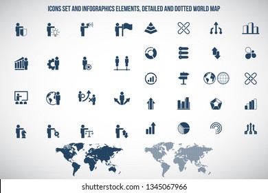 Universal business icons set. Vector.