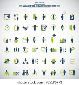 Universal business management and human resources icon set. Universal icons for web and mobile. Vector.