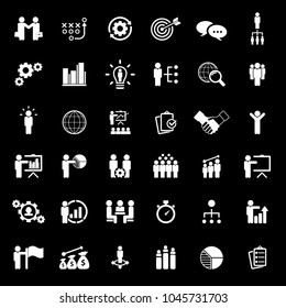 Universal business strategy icons set. Vector.