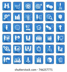 Universal business strategy icons set.