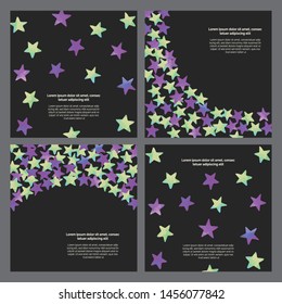Universal cards templates set, starry night kit