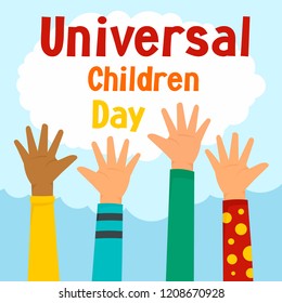 Universal children day concept background. Flat illustration of universal children day vector concept background for web design