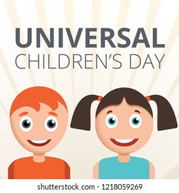 Universal children day concept background. Cartoon illustration of universal children day vector concept background for web design