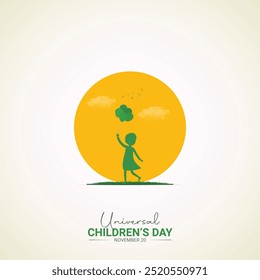 Universal Children's Day Design for banner, poster, and 3D Illustration.