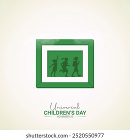 Universal Children's Day Design for banner, poster, and 3D Illustration.