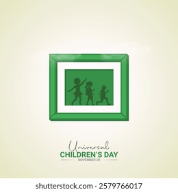 Universal Children's Day Design for banner, poster, and 3D Illustration.