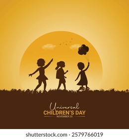 Universal Children's Day Design for banner, poster, and 3D Illustration.