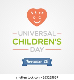 Universal Children's Day. November 20. Vector illustration, flat design