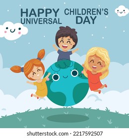  Universal children's day. Poster design. illustration