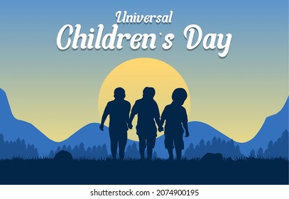 Universal children's day theme poster. Vector illustration. Suitable for Poster, Banners, campaign and greeting card.