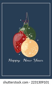 Universal Christmas templates for Happy New Year decorative cards. Business Card Design Vector