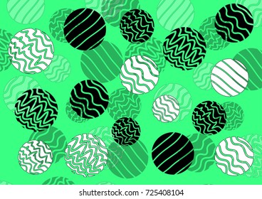 Universal circles allover abstract figure in black and white. Vector illustration