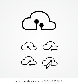 universal cloud tech circuit illustration. suitable for anything activities, such as social, business, and technology purpose