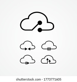 universal cloud tech circuit illustration. suitable for anything activities, such as social, business, and technology purpose