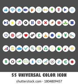 universal color icon set collection