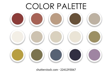 Universal color palette 2023. Color combinations. Vector