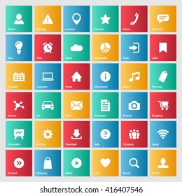 Universal colorful web icons set for internet