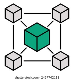 Universal connection. Interoperability icon, data sharing, compatible devices icon. Editable Stroke Icon.