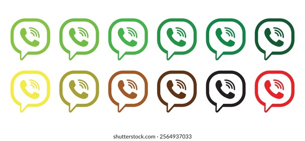 Universal contact icons set. Phone icon set. Call sign. Flat illustration of vector icon on white background
